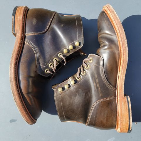 View photo of Grant Stone Diesel Boot in Horween Maduro Shell Cordovan