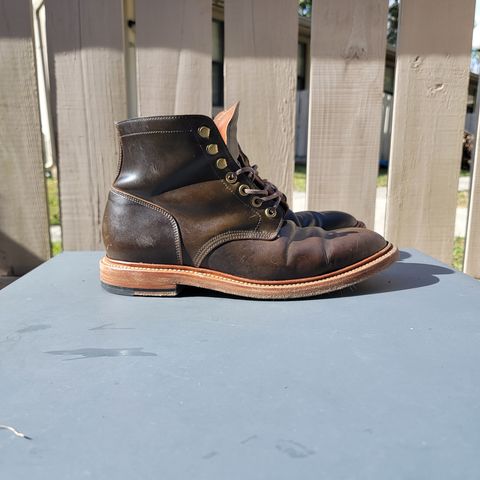 View photo of Grant Stone Diesel Boot in Horween Maduro Shell Cordovan