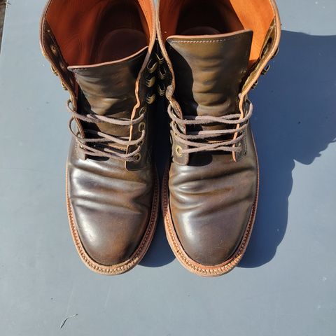 View photo of Grant Stone Diesel Boot in Horween Maduro Shell Cordovan