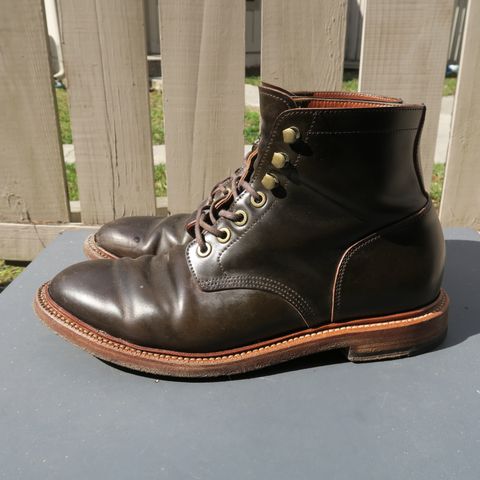 View photo of Grant Stone Diesel Boot in Horween Maduro Shell Cordovan