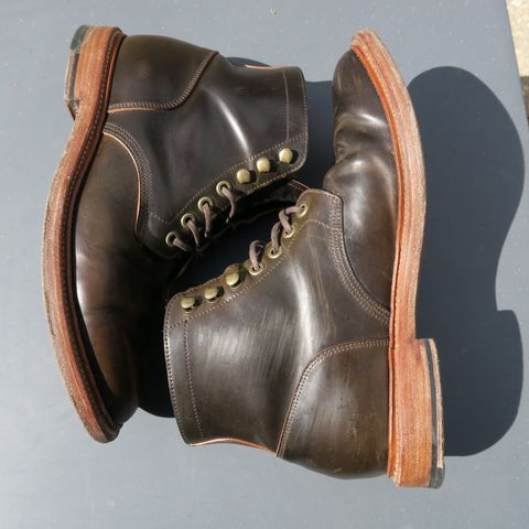 View photo of Grant Stone Diesel Boot in Horween Maduro Shell Cordovan