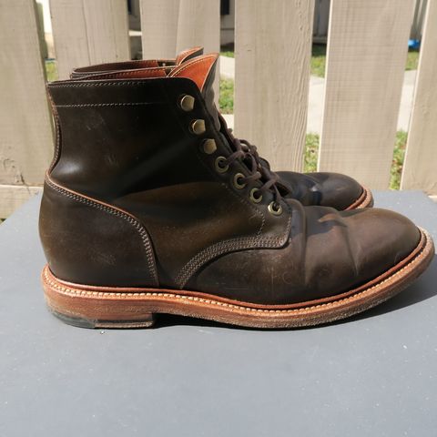 View photo of Grant Stone Diesel Boot in Horween Maduro Shell Cordovan