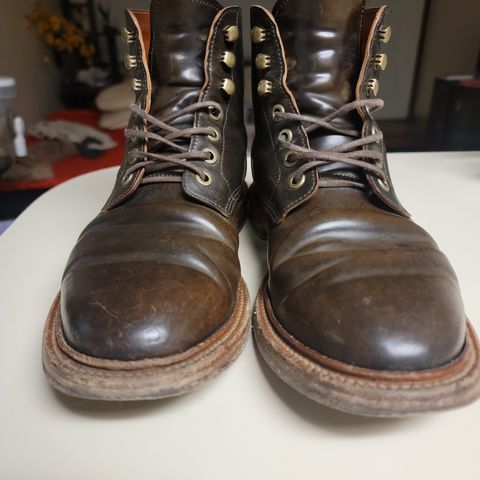 View photo of Grant Stone Diesel Boot in Horween Maduro Shell Cordovan