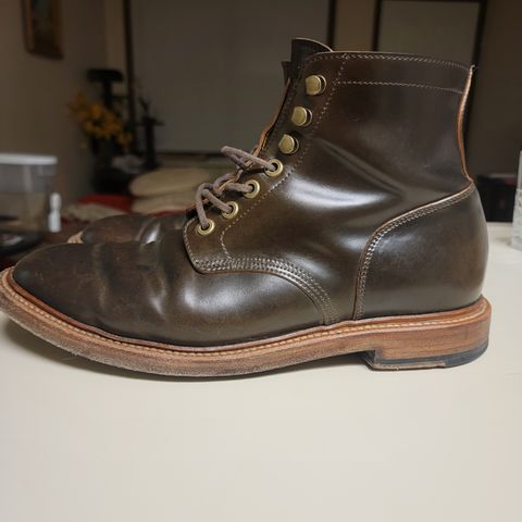 View photo of Grant Stone Diesel Boot in Horween Maduro Shell Cordovan
