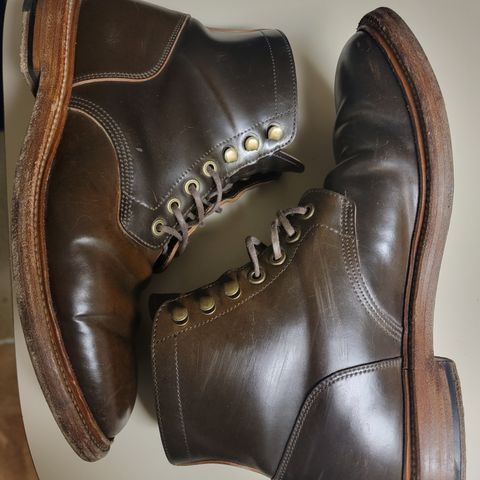 View photo of Grant Stone Diesel Boot in Horween Maduro Shell Cordovan