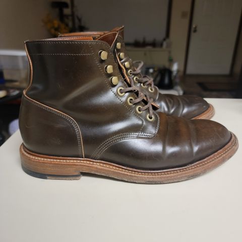 View photo of Grant Stone Diesel Boot in Horween Maduro Shell Cordovan