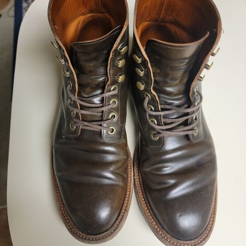 View photo of Grant Stone Diesel Boot in Horween Maduro Shell Cordovan