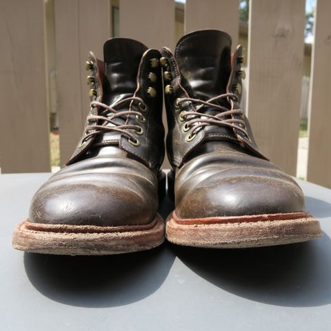 View photo of Grant Stone Diesel Boot in Horween Maduro Shell Cordovan