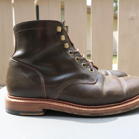 View photo of Grant Stone Diesel Boot in Horween Maduro Shell Cordovan