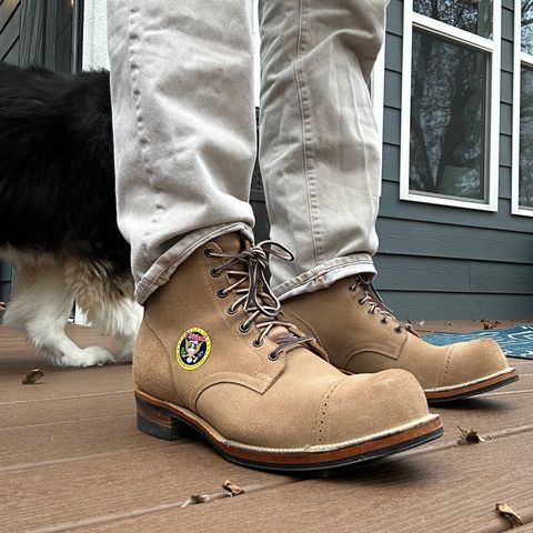 Viberg Viberg/ 	The 310 N-1 Field Shoe in Marine Field Shoe leather