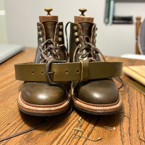 DIY Belt in Wickett & Craig Olive English Bridle
