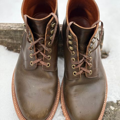 Grant Stone Diesel Boot in Horween Dark Olive Chromexcel