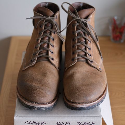 View photo of Viberg Boondocker in Horween Natural Chromexcel Roughout