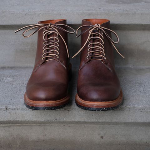 View photo of Viberg Wholecut Derby Boot in Maryam 1071 Horsebutt