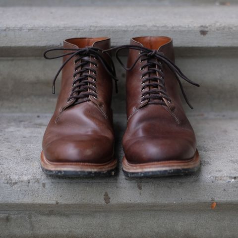 View photo of Viberg Wholecut Derby Boot in Maryam 1071 Horsebutt