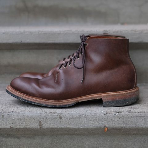 View photo of Viberg Wholecut Derby Boot in Maryam 1071 Horsebutt