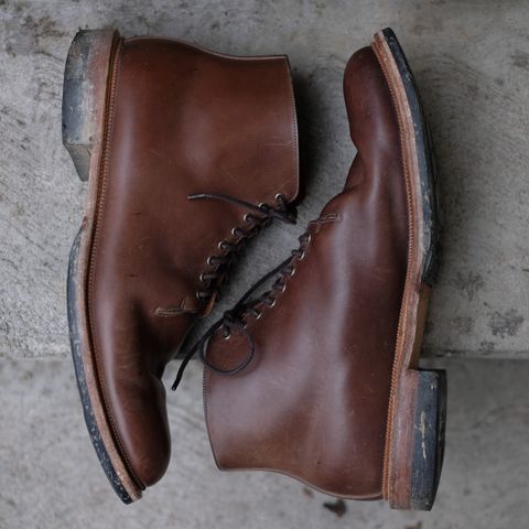 View photo of Viberg Wholecut Derby Boot in Maryam 1071 Horsebutt