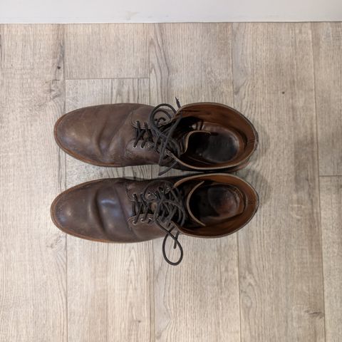 View photo of Viberg Wholecut Derby Boot in Maryam 1071 Horsebutt