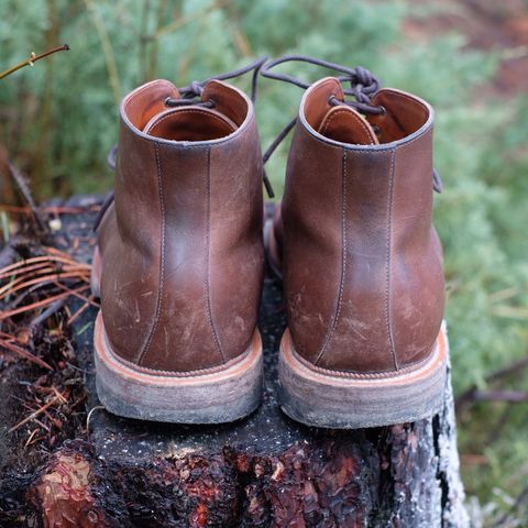 View photo of Viberg Wholecut Derby Boot in Maryam 1071 Horsebutt