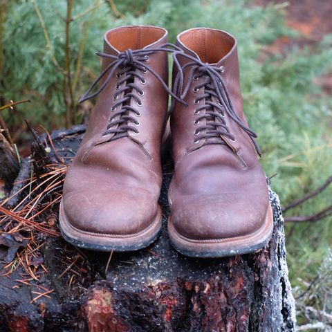 View photo of Viberg Wholecut Derby Boot in Maryam 1071 Horsebutt