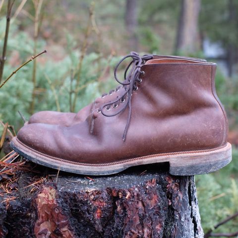 View photo of Viberg Wholecut Derby Boot in Maryam 1071 Horsebutt