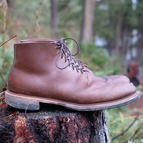 View photo of Viberg Wholecut Derby Boot in Maryam 1071 Horsebutt