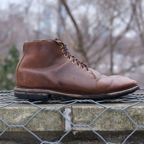 View photo of Viberg Wholecut Derby Boot in Horween Rowdy Dachshund