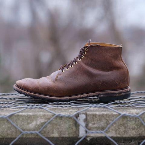 View photo of Viberg Wholecut Derby Boot in Horween Rowdy Dachshund