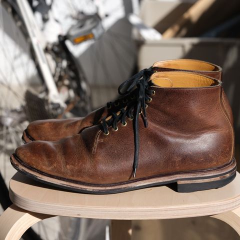 View photo of Viberg Wholecut Derby Boot in Horween Rowdy Dachshund