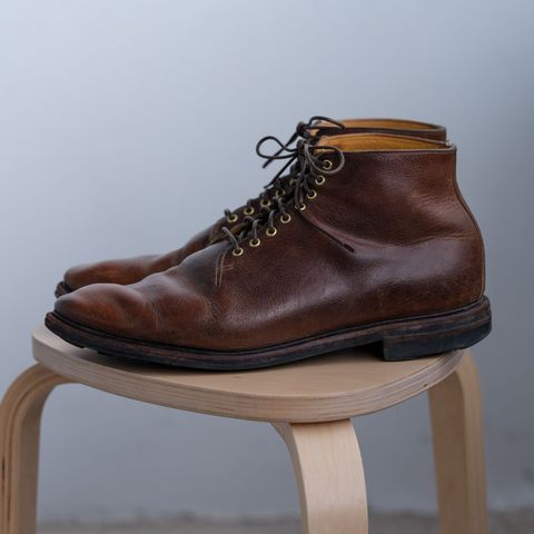 View photo of Viberg Wholecut Derby Boot in Horween Rowdy Dachshund