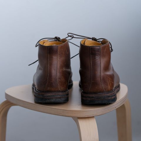 View photo of Viberg Wholecut Derby Boot in Horween Rowdy Dachshund