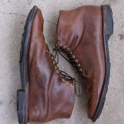 View photo of Viberg Wholecut Derby Boot in Horween Rowdy Dachshund