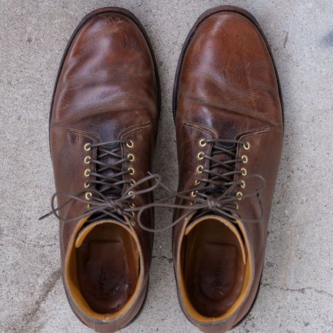 View photo of Viberg Wholecut Derby Boot in Horween Rowdy Dachshund