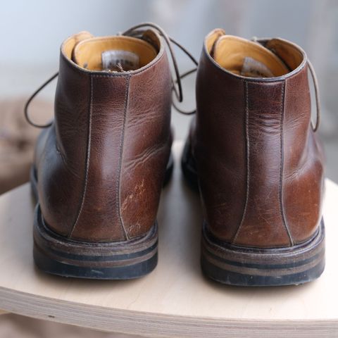 View photo of Viberg Wholecut Derby Boot in Horween Rowdy Dachshund