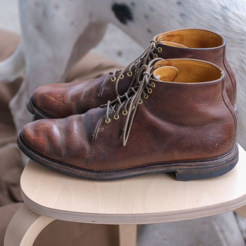 View photo of Viberg Wholecut Derby Boot in Horween Rowdy Dachshund