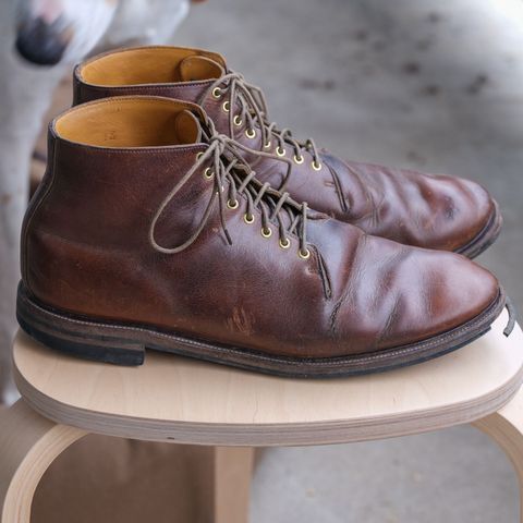 View photo of Viberg Wholecut Derby Boot in Horween Rowdy Dachshund