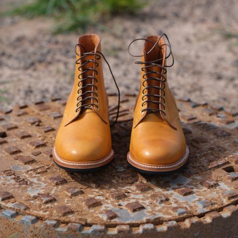 Viberg Officer Boot in Shinki Camel Latigo Horsehide