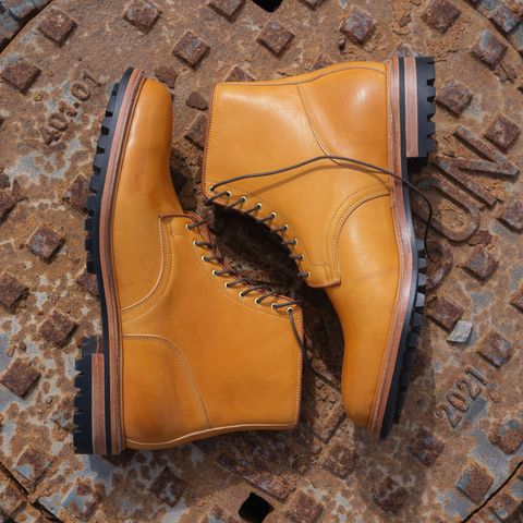 Viberg Officer Boot in Shinki Camel Latigo Horsehide