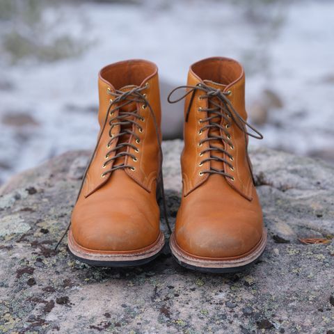 Viberg Officer Boot in Shinki Camel Latigo Horsehide