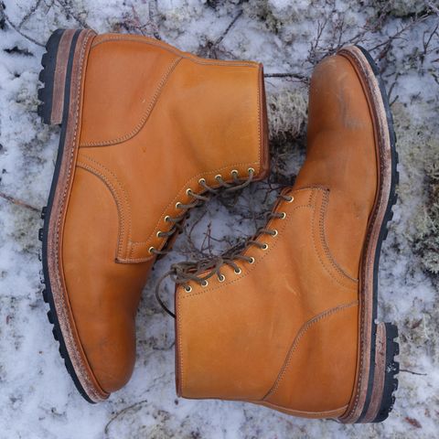 Viberg Officer Boot in Shinki Camel Latigo Horsehide
