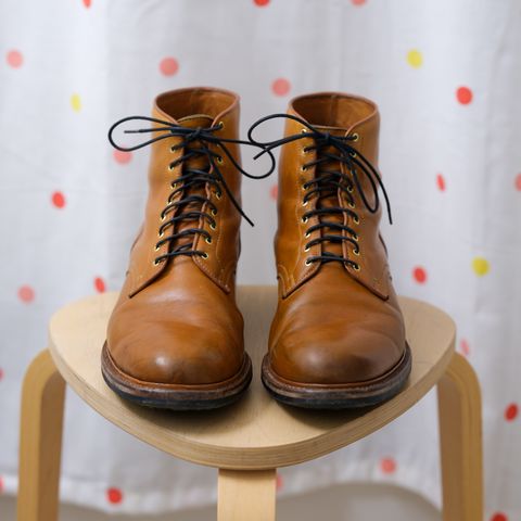 Viberg Officer Boot in Shinki Camel Latigo Horsehide