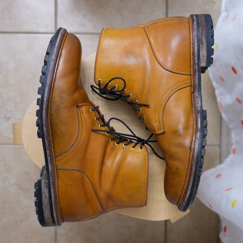 Viberg Officer Boot in Shinki Camel Latigo Horsehide