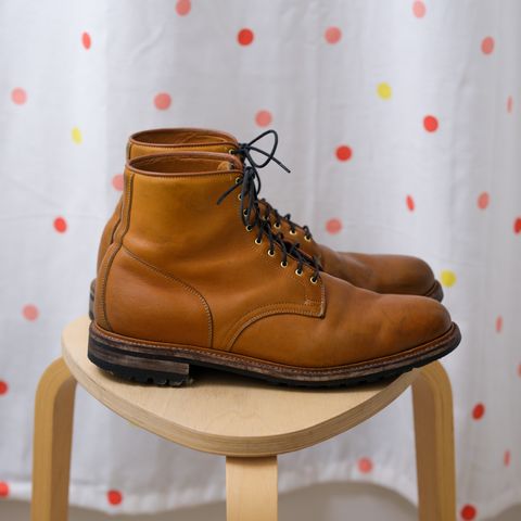 Viberg Officer Boot in Shinki Camel Latigo Horsehide