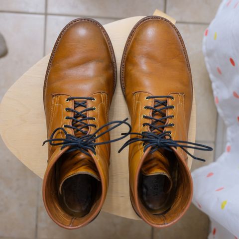 Viberg Officer Boot in Shinki Camel Latigo Horsehide