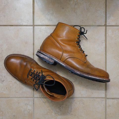 View photo of Viberg Officer Boot in Shinki Camel Latigo Horsehide