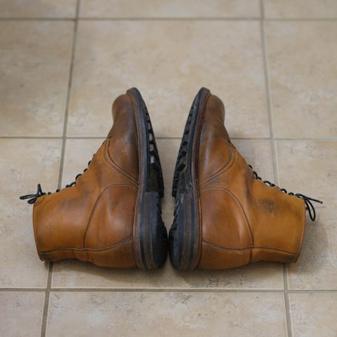 View photo of Viberg Officer Boot in Shinki Camel Latigo Horsehide