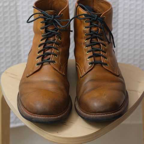 View photo of Viberg Officer Boot in Shinki Camel Latigo Horsehide