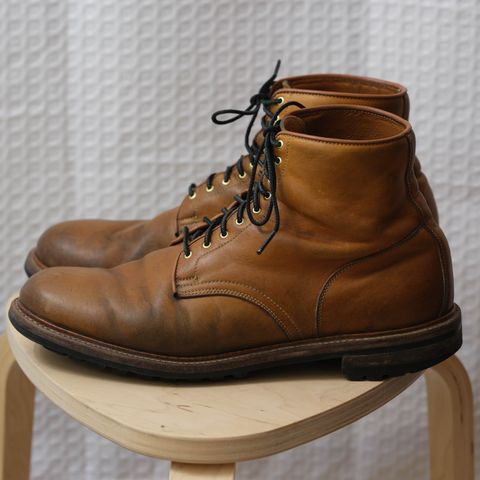 View photo of Viberg Officer Boot in Shinki Camel Latigo Horsehide