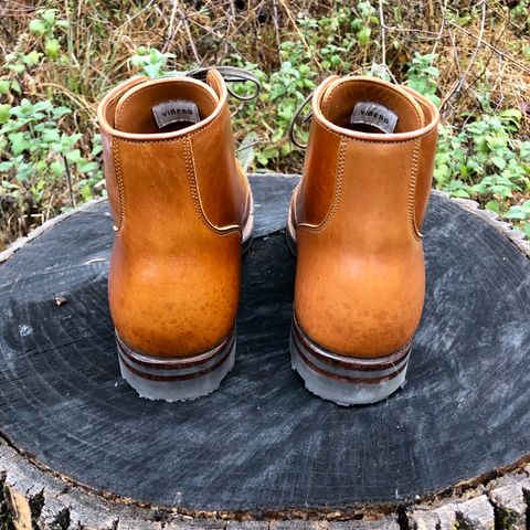 View photo of Viberg Service Boot BCT in Shinki Cognac Teacore Horsebutt