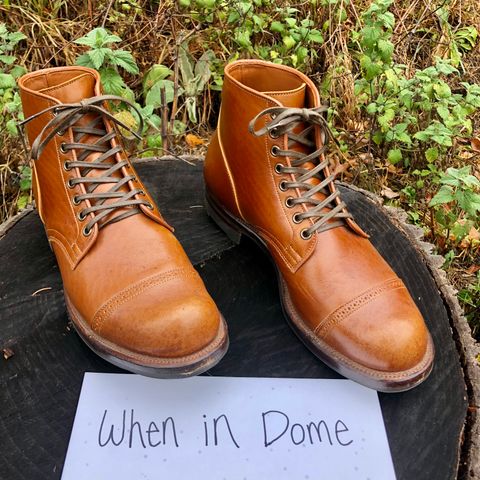 View photo of Viberg Service Boot BCT in Shinki Cognac Teacore Horsebutt